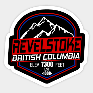 Retro Ski Revelstoke B.C Canada Skiing and Mountain Biking Paradise Sticker